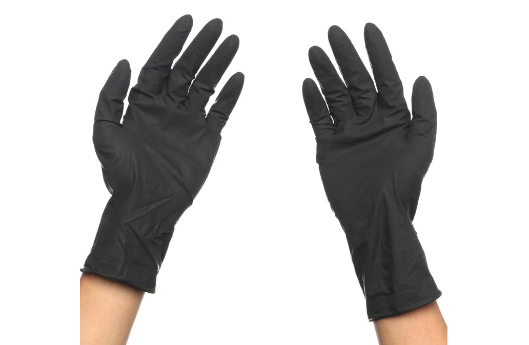 Perfehair Black Reusable Latex Gloves for Hair Dyeing - Pack of 10
