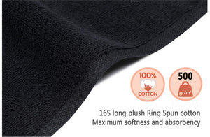 Perfehair Black Cotton Salon Towels - 16x27" 2-Pack for Barbers & Gym