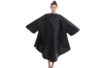 Perfehair Black Salon Hair Cutting Cape with Sleeves