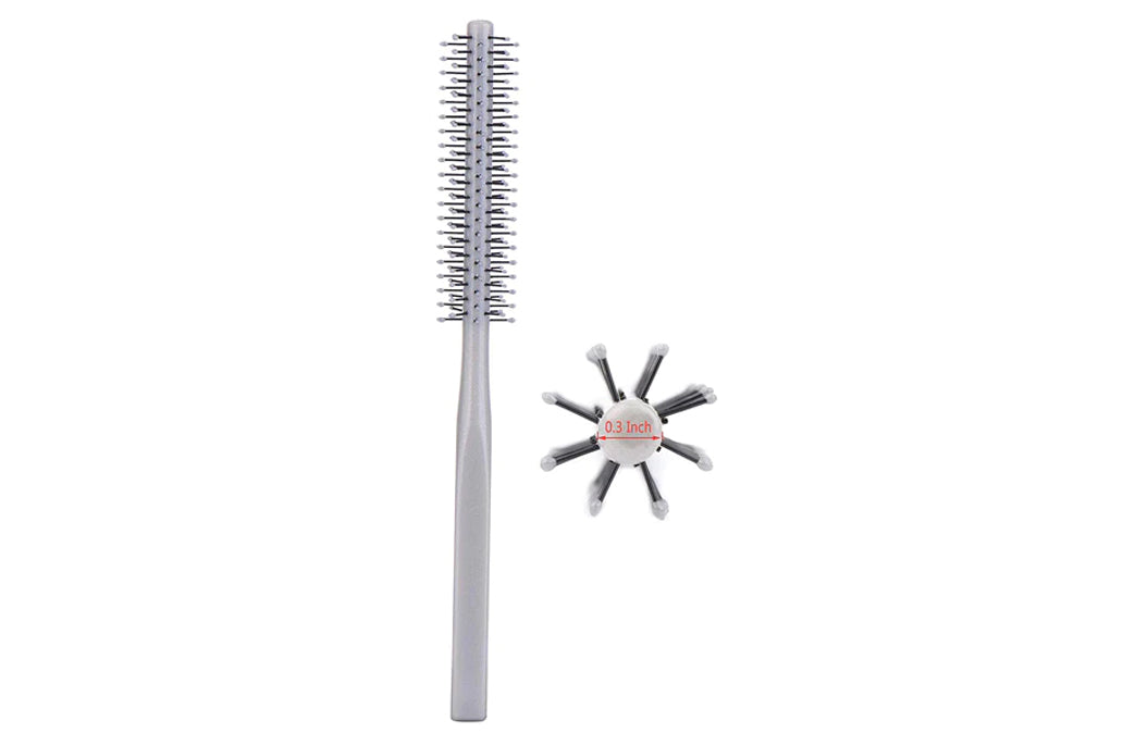 Perfehair Small Round Hair Styling Brush: Nylon Bristles for Short Hair Blow Drying