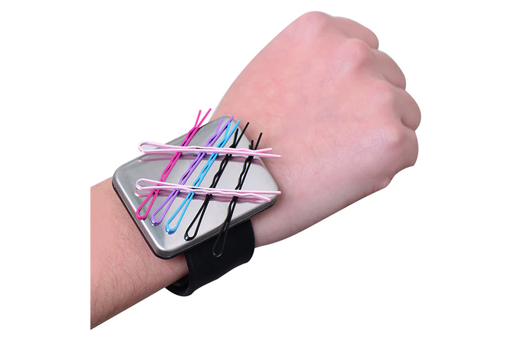 Magnetic Silicone Wrist Strap Bracelet to Hold Metal Bobby Pins and Clips in Easy Reach