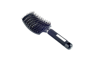 PERFEHAIR Natural Boar Bristle Hair Brush - Curved Vented Detangling Blow Dry Brush for Women Long, Thick, Thin, Curly Hair