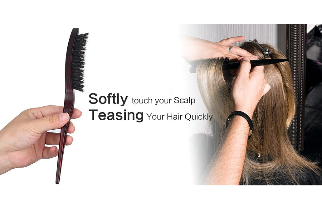 PerfeHair Luxury 100% Pure Boar Bristle Teasing Hair Brush