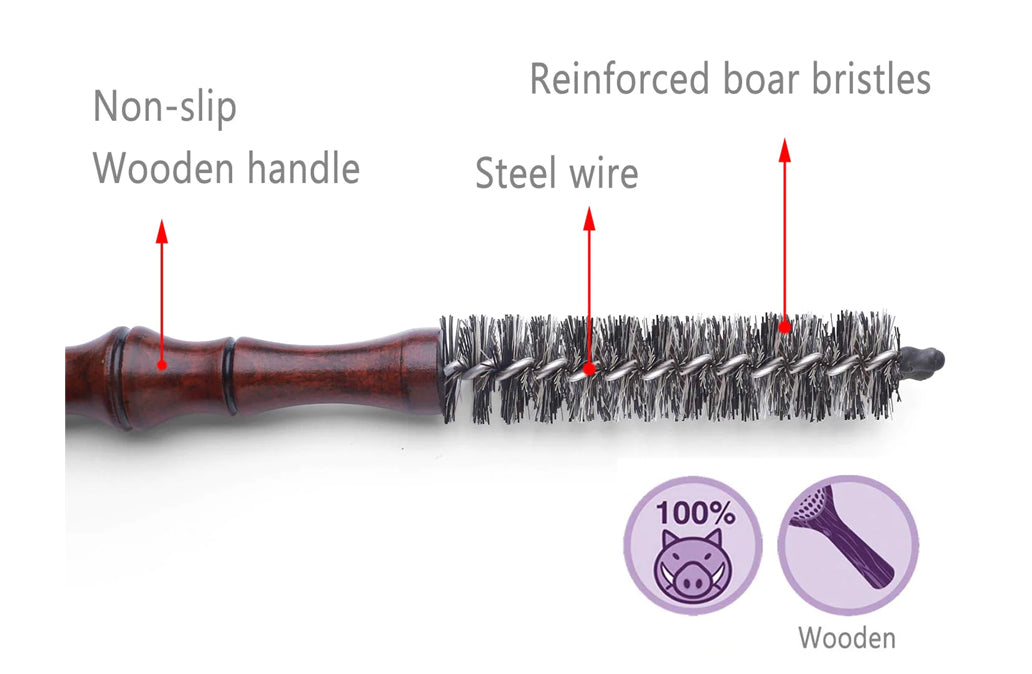 Perfehair Mini Boar Bristle Round Brush: Ideal for Short Hair