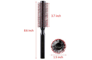 Perfehair Small Round Hair Brush: Soft Nylon Bristles, Wooden Handle