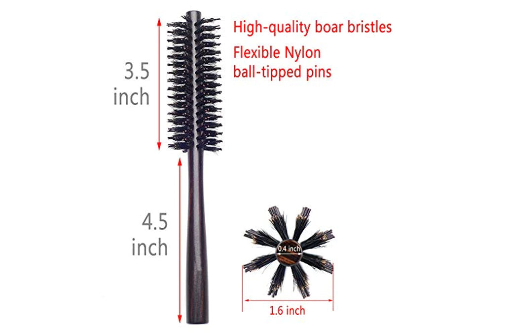 Perfehair Mini Round Boar Bristle Beard Brush for Men