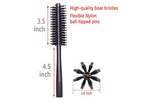 Perfehair Mini Round Boar Bristle Beard Brush for Men