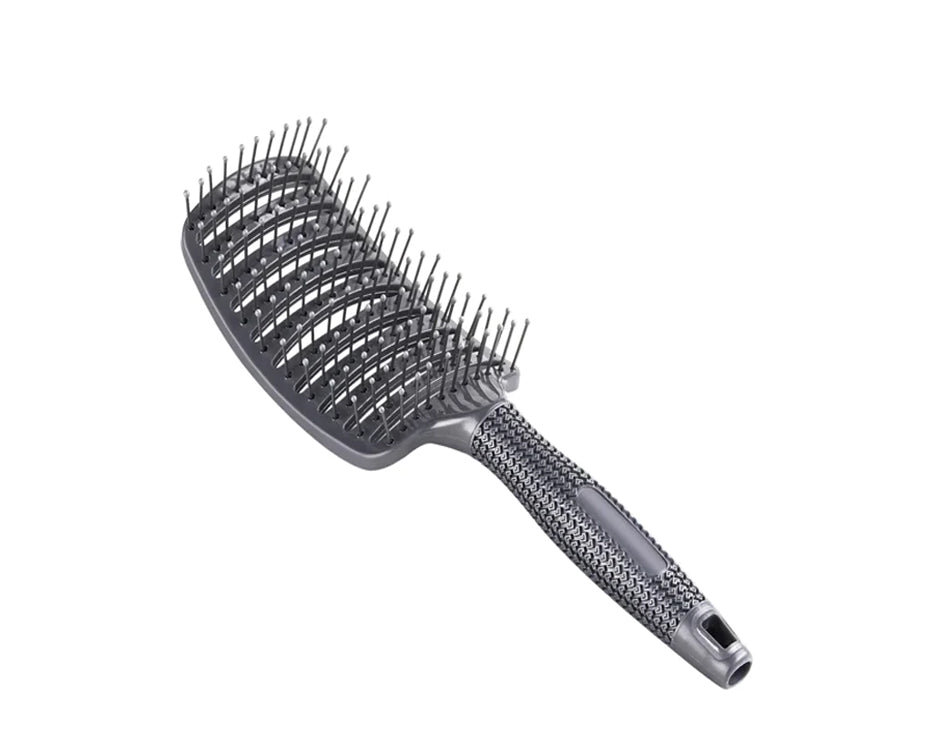 Perfehair Curved Vent Brush: Blow Dry & Detangle with Nylon Pins